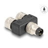 Delock M8 Y-Splitter A-kodiert 4 Pin 1 x Stecker zu 2 x Buchse Parallelschaltung