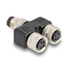 Delock M8 Y-Splitter A-kodiert 4 Pin 1 x Stecker zu 2 x Buchse Parallelschaltung
