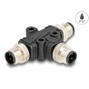 Delock M12 T-Splitter A-kodiert 4 Pin 1 x Stecker zu 2 x Stecker Parallelschaltung