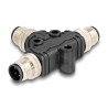 Delock M12 T-Splitter A-kodiert 4 Pin 1 x Stecker zu 2 x Stecker Parallelschaltung