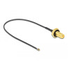 Delock Antennenkabel RP-SMA Buchse zum Einbau zu I-PEX Inc., MHF® 4L LK Stecker 1.37 20 cm Gewindelänge 10 mm spritzwassergeschü