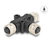 Delock M12 T-Splitter A-kodiert 4 Pin 1 x Buchse zu 2 x Buchse Parallelschaltung