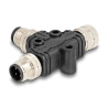 Delock M12 T-Splitter A-kodiert 4 Pin 1 x Stecker zu 1 x Stecker und 1 x Buchse Parallelschaltung