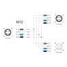Delock M12 T-Splitter A-kodiert 4 Pin 1 x Stecker zu 1 x Stecker und 1 x Buchse Parallelschaltung