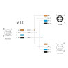 Delock M12 Y-Splitter A-kodiert 4 Pin 1 x Buchse zu 1 x Stecker und 1 x Buchse Parallelschaltung