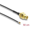 Delock Antennenkabel RP-SMA Buchse zum Einbau zu I-PEX Inc., MHF® 4L LK Stecker 1.37 50 cm Gewindelänge 10 mm