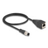 Delock M12 Kabel A-kodiert 8 Pin Stecker zu RJ45 Buchse PVC 0,5 m