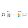 Delock M12 Kabel D-kodiert 4 Pin Stecker zu RJ45 Buchse PVC 0,5 m