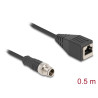 Delock M12 Kabel X-kodiert 8 Pin Stecker zu RJ45 Buchse PVC 0,5 m