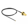 Delock Antennenkabel RP-SMA Buchse zum Einbau zu I-PEX Inc., MHF® 4L LK Stecker 1.37 50 cm Gewindelänge 10 mm spritzwassergeschü