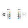 Delock M12 Kabel X-kodiert 8 Pin Stecker zu RJ45 Buchse PVC 0,5 m
