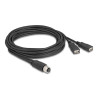 Delock M12 Kabel A-kodiert 8 Pin Buchse zu 2 x USB 2.0 Typ-A Buchse 3 m schwarz