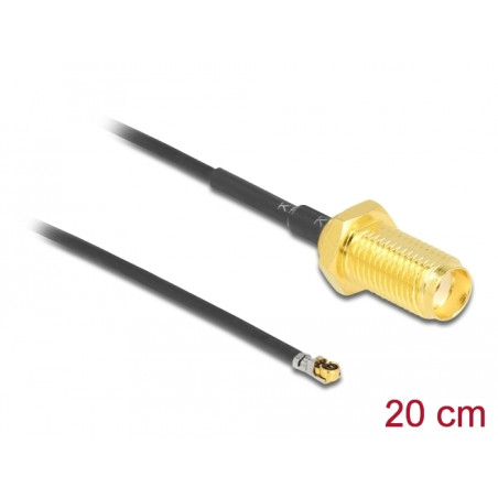 Delock Antennenkabel SMA Buchse zum Einbau zu I-PEX Inc., MHF® 4L LK Stecker 1.37 20 cm Gewindelänge 10 mm