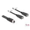 Delock M12 Kabel A-kodiert 8 Pin Buchse zu 2 x USB 2.0 Typ-A Buchse 5 m schwarz