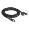 Delock M12 Kabel A-kodiert 8 Pin Buchse zu 2 x USB 2.0 Typ-A Buchse 5 m schwarz