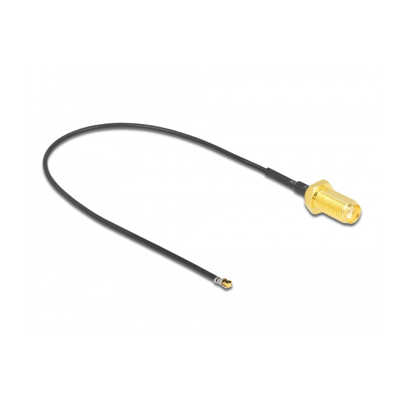Delock Antennenkabel SMA Buchse zum Einbau zu I-PEX Inc., MHF® 4L LK Stecker 1.37 20 cm Gewindelänge 10 mm