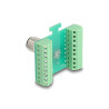 Delock M12 Übergabemodul Adapter A-kodiert 17 Pin Stecker zu 18 Pin Terminalblock zum Einbau