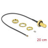 Delock Antennenkabel SMA Buchse zum Einbau zu I-PEX Inc., MHF® 4L LK Stecker 1.37 20 cm Gewindelänge 10 mm spritzwassergeschützt