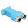 Delock D-Sub 9 Buchse zu M12 Stecker und Buchse A-kodiert 5 Pin CAN Bus Verteiler 180° blau