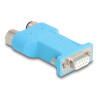Delock D-Sub 9 Buchse zu M12 Stecker und Buchse A-kodiert 5 Pin CAN Bus Verteiler 180° blau