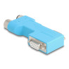 Delock D-Sub 9 Stecker und Buchse zu M12 Stecker und Buchse A-kodiert 5 pin CAN Bus Verteiler 90° blau
