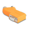 Delock D-Sub 9 Stecker und Buchse zu M12 Stecker und Buchse A-kodiert 5 pin CAN Bus Verteiler 35° orange