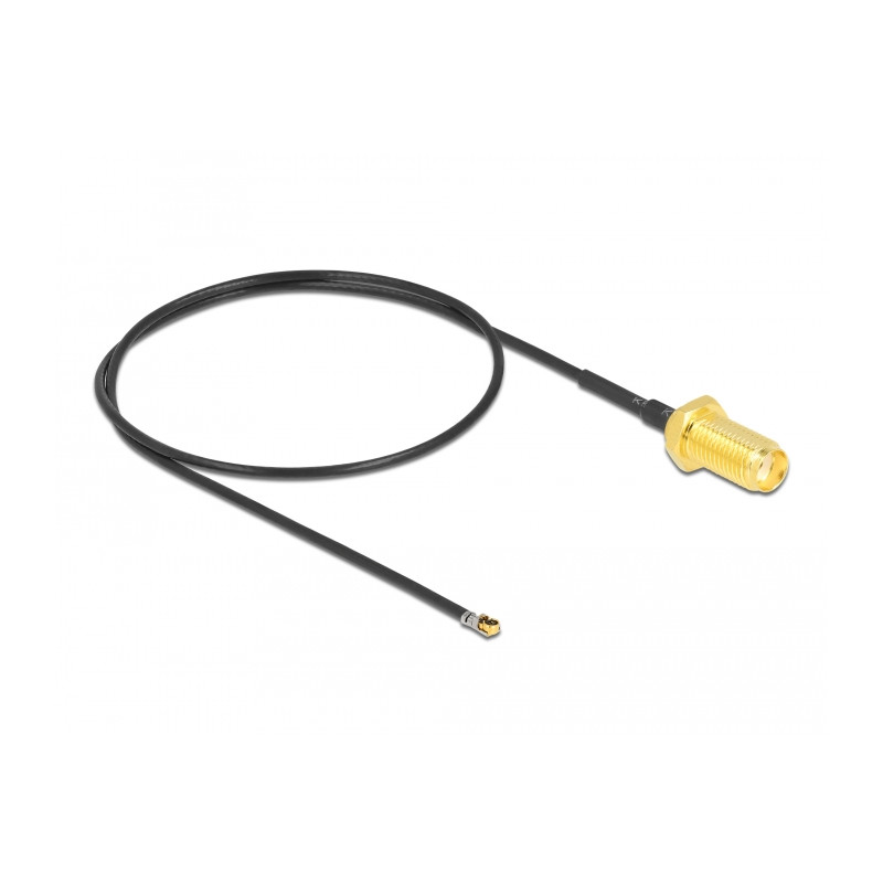 Delock Antennenkabel SMA Buchse zum Einbau zu I-PEX Inc., MHF® 4L LK Stecker 1.37 35 cm Gewindelänge 10 mm