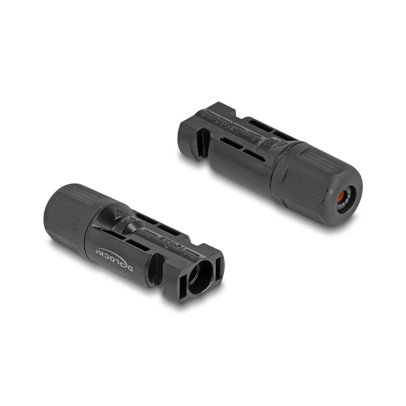 Delock DL4 Solar Steckverbinder für Kabel zum Crimpen, Stecker und Buchse, schwarz 2 Stück