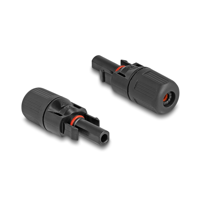 Delock DL4 Solar Steckverbinder für Kabel zum Crimpen, Stecker und Buchse, schwarz 2 Stück