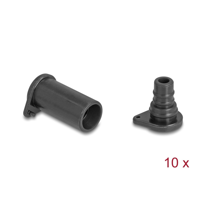 Delock DL4 Staubschutz für Stecker und Buchse, Silikon, 2-teilig, schwarz 10er Set
