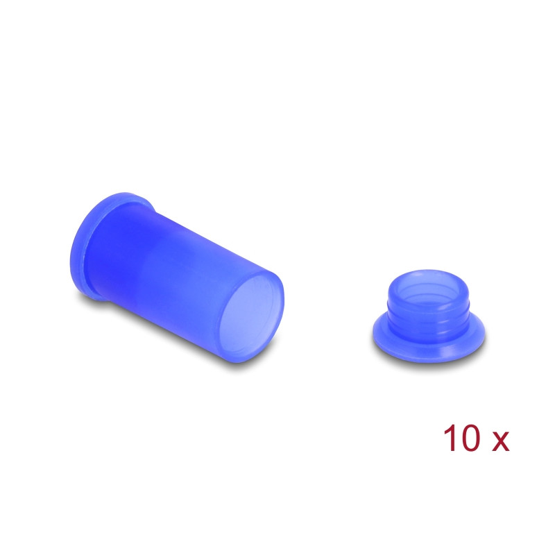 Delock DL4 Staubschutz für Stecker und Buchse, Silikon, 2-teilig, blau 10er Set