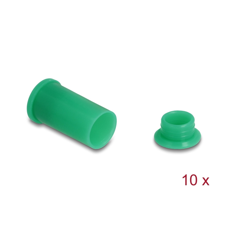Delock DL4 Staubschutz für Stecker und Buchse, Silikon, 2-teilig, grün 10er Set