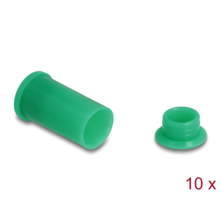 Delock DL4 Staubschutz für Stecker und Buchse, Silikon, 2-teilig, grün 10er Set