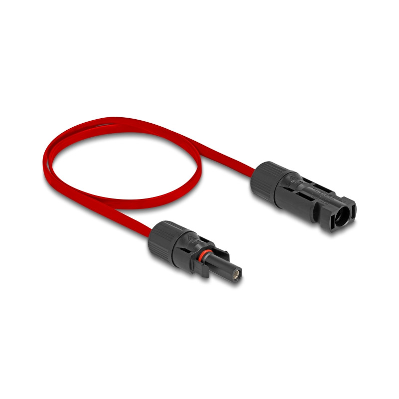 Delock DL4 Solar Flachbandkabel Stecker zu Buchse 60 cm rot