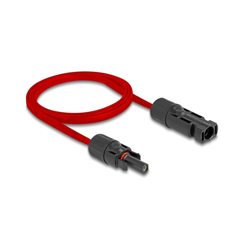 Delock DL4 Solar Flachbandkabel Stecker zu Buchse 1 m rot