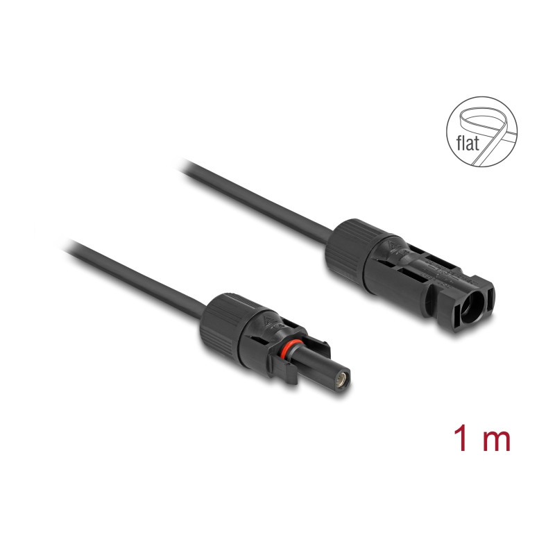 Delock DL4 Solar Flachbandkabel Stecker zu Buchse 1 m schwarz