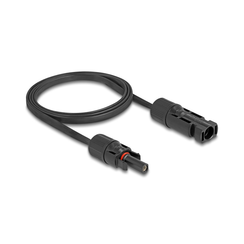 Delock DL4 Solar Flachbandkabel Stecker zu Buchse 1 m schwarz