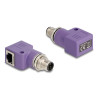 Delock M12 Adapter D-kodiert 4 Pin Stecker zu RJ45 Buchse Cat.5e mit Befestigungsloch 90° gewinkelt violett