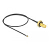 Delock Antennenkabel SMA Buchse zum Einbau zu I-PEX Inc., MHF® 4L LK Stecker 1.37 35 cm Gewindelänge 10 mm spritzwassergeschützt
