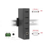 Delock Industrie Hub 4 x USB 2.0 Typ-A mit 15 kV ESD Schutz und Hutschienenbefestigung