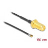 Delock Antennenkabel SMA Buchse zum Einbau zu I-PEX Inc., MHF® 4L LK Stecker 1.37 50 cm Gewindelänge 10 mm