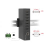 Delock Industrie Hub 7 x USB 2.0 Typ-A mit 15 kV ESD Schutz und Hutschienenbefestigung