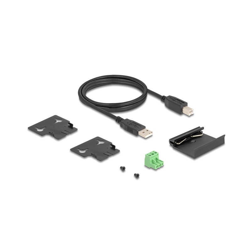 Delock Industrie Hub 7 x USB 2.0 Typ-A mit 15 kV ESD Schutz und Hutschienenbefestigung