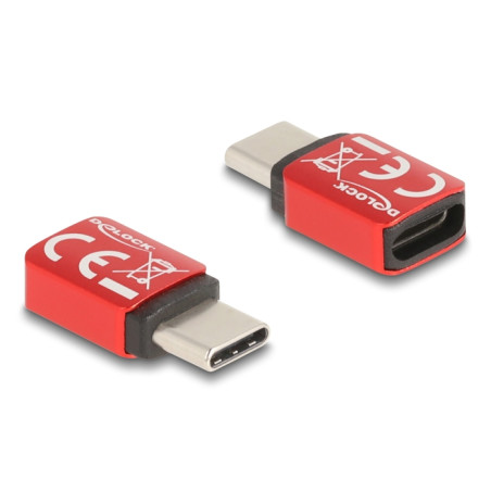 Delock USB Datenblocker USB Type-C™ Stecker zu USB Type-C™ Buchse 240 W