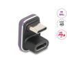 Delock USB-C™ Adapter 180° gewinkelt 40 Gbps PD 3.1 240 W Stecker zu Buchse U-Form 8K 60 Hz Metall