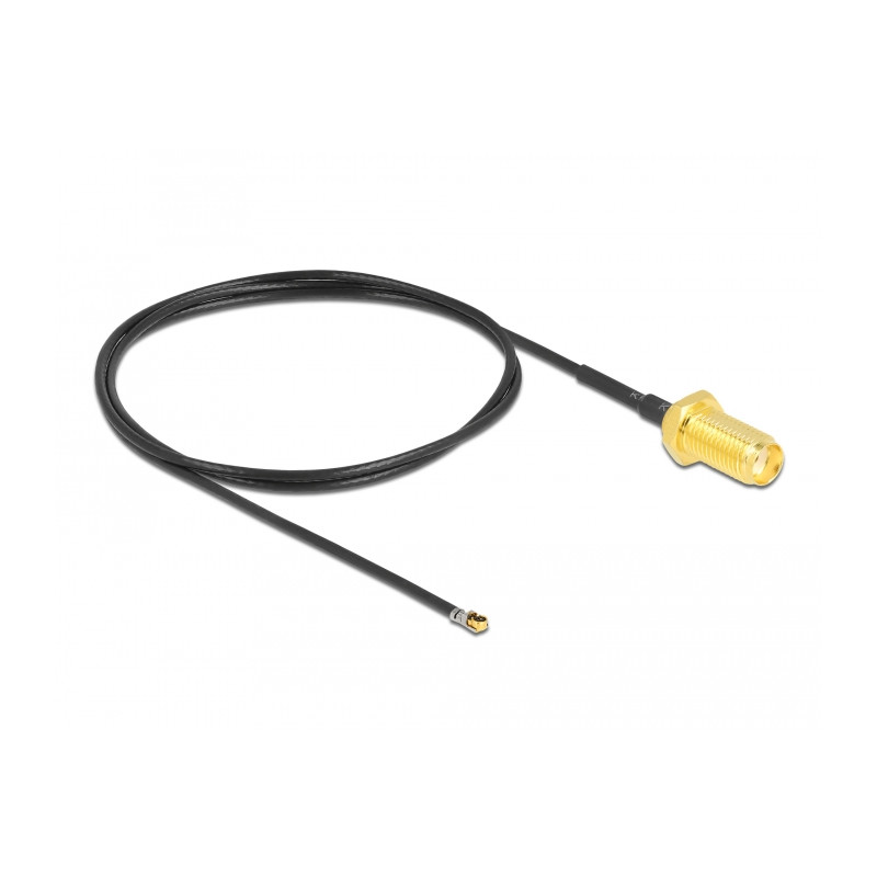 Delock Antennenkabel SMA Buchse zum Einbau zu I-PEX Inc., MHF® 4L LK Stecker 1.37 50 cm Gewindelänge 10 mm