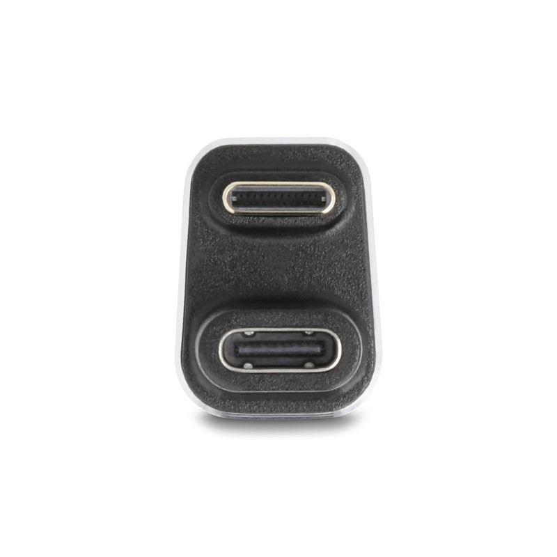 Delock USB-C™ Adapter 180° gewinkelt 40 Gbps PD 3.1 240 W Stecker zu Buchse U-Form 8K 60 Hz Metall