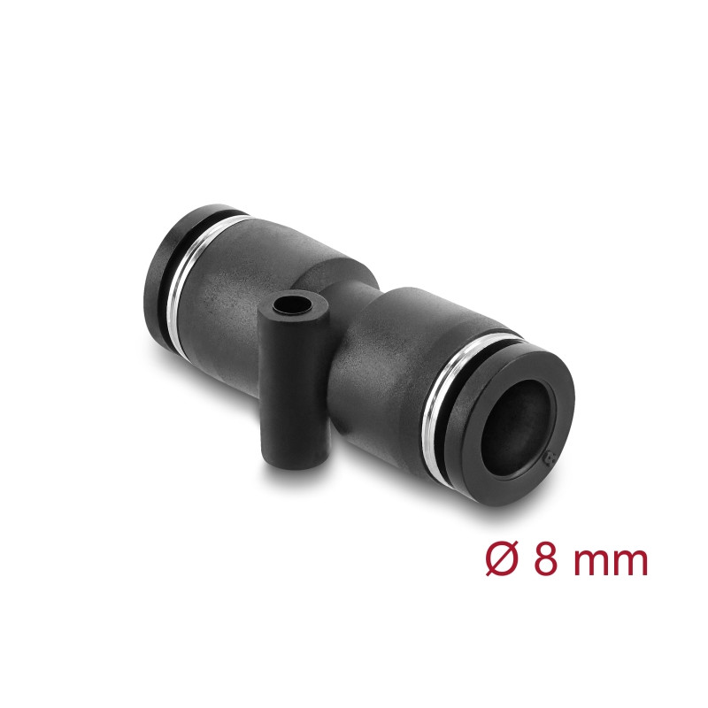 Delock Steckverbinder Pneumatik / Pneumatik Schnellsteckverbinder 8 mm mit Befestigungsloch gerade