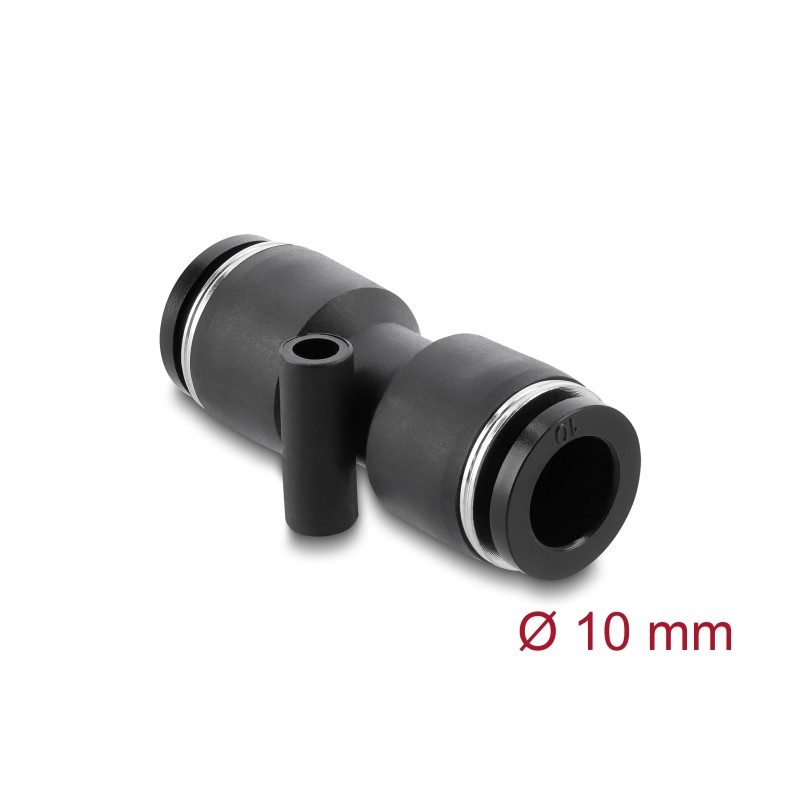 Delock Steckverbinder Pneumatik / Pneumatik Schnellsteckverbinder 10 mm mit Befestigungsloch gerade