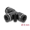 Delock Steckverbinder Pneumatik / Pneumatik Schnellsteckverbinder 8 mm mit zwei Befestigungslöchern T-Form